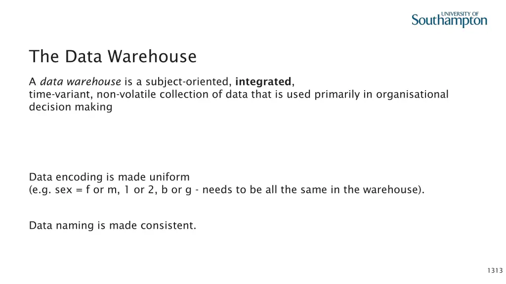 the data warehouse 2