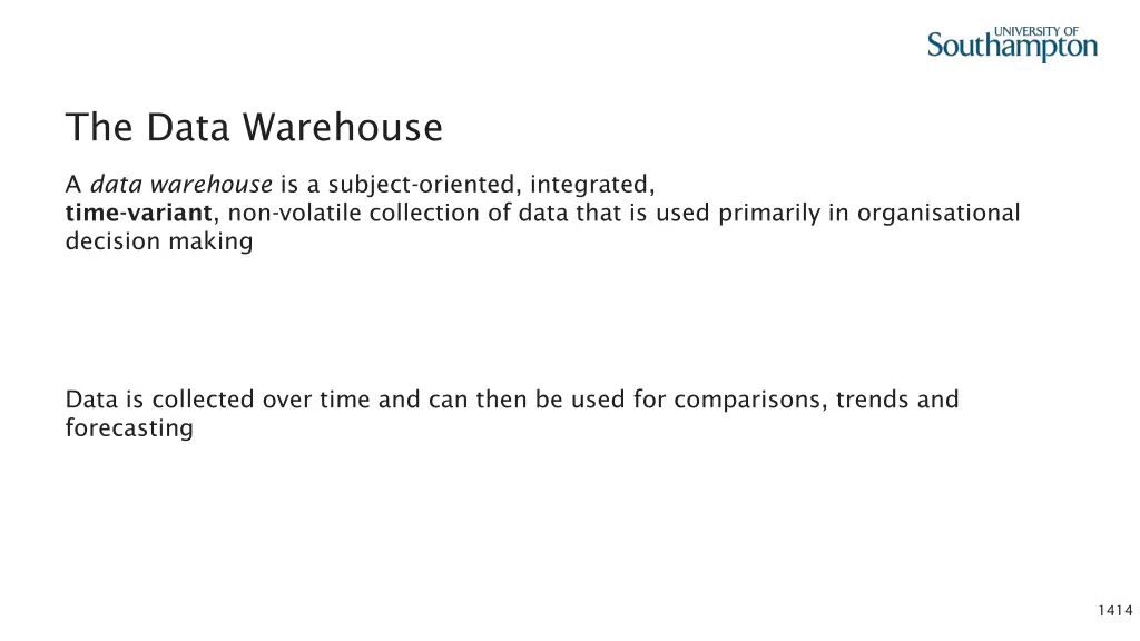 the data warehouse 3