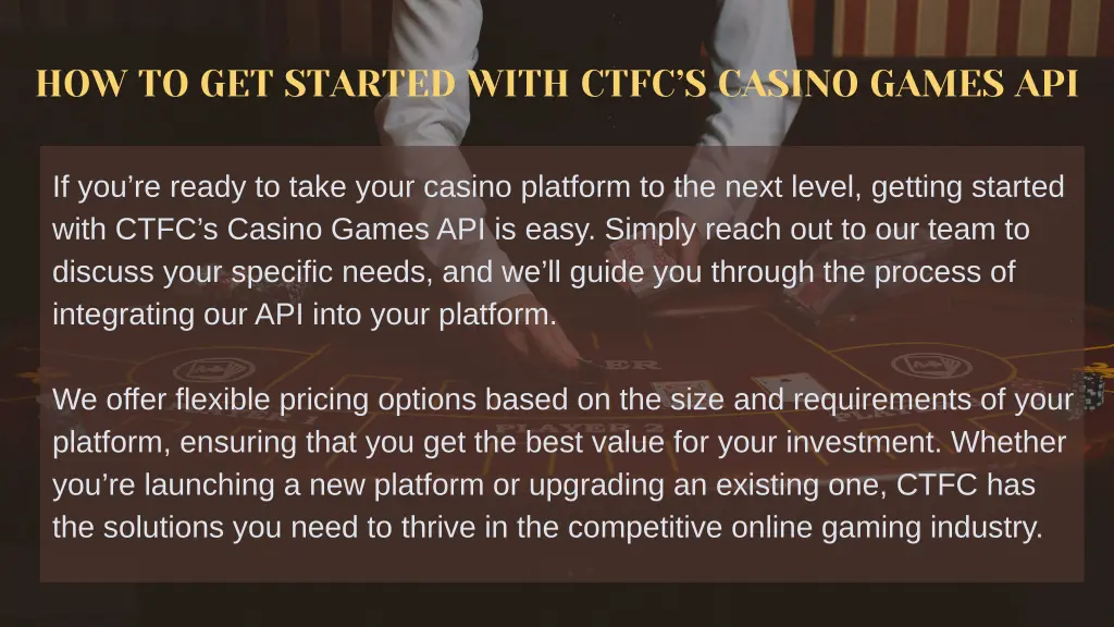 how to get started with ctfc s casino games api