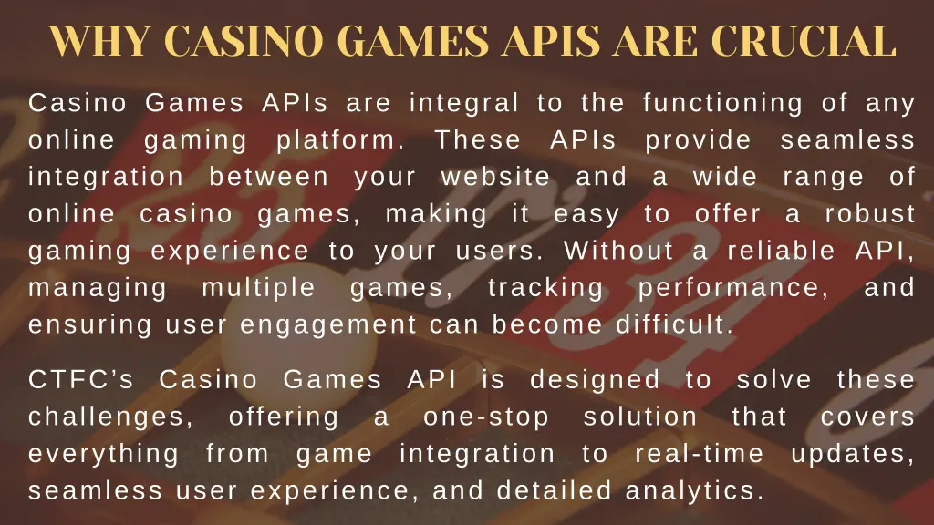 why casino games apis are crucial