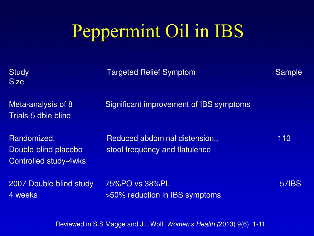 peppermint oil in ibs