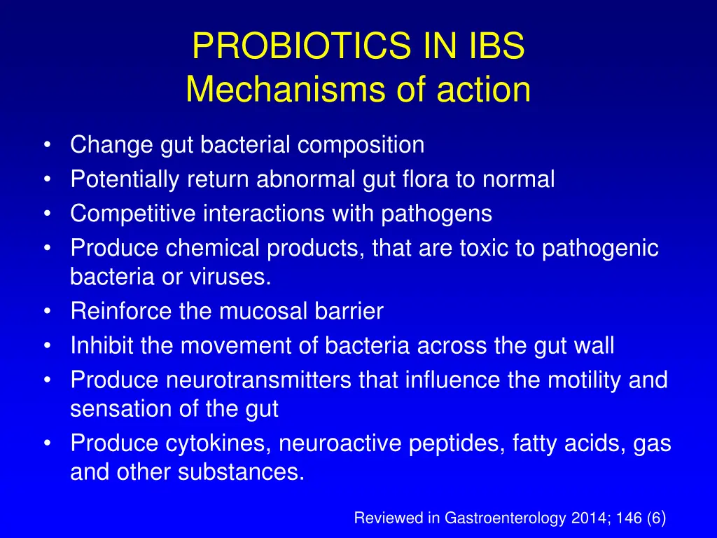 probiotics in ibs mechanisms of action