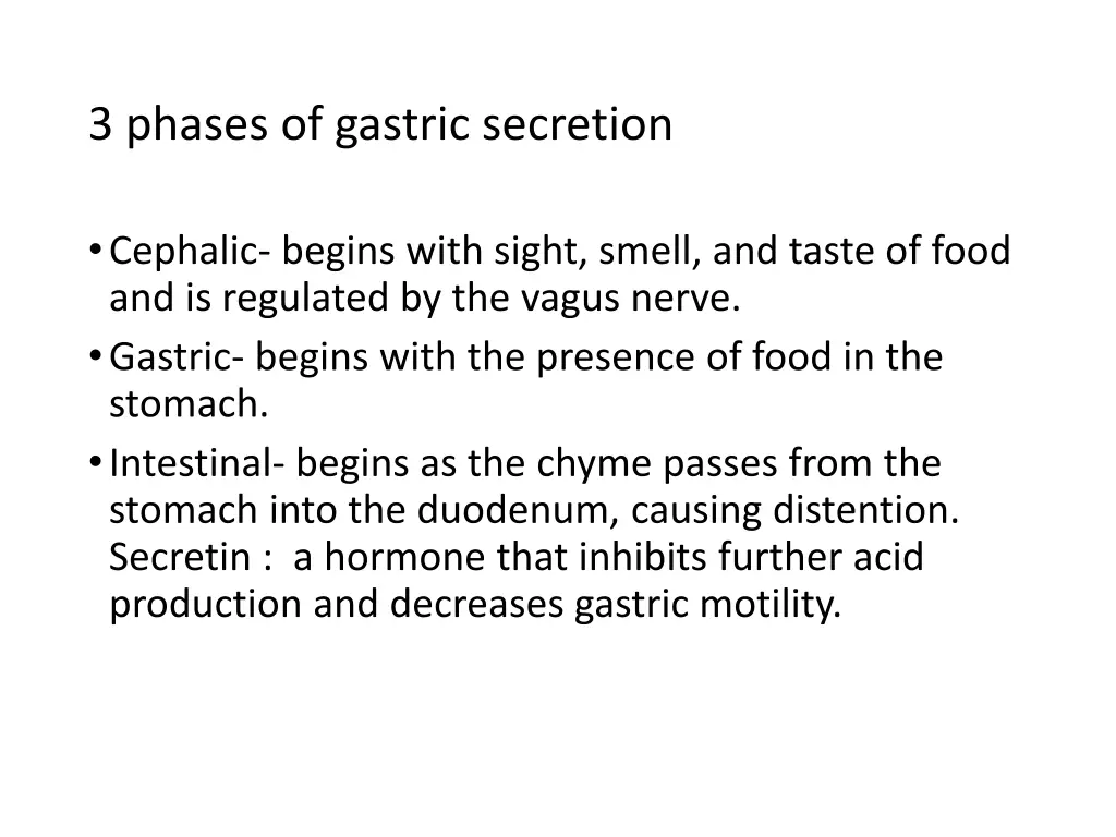 3 phases of gastric secretion