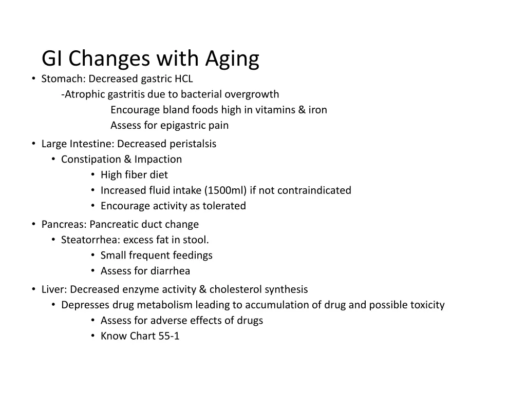 gi changes with aging stomach decreased gastric