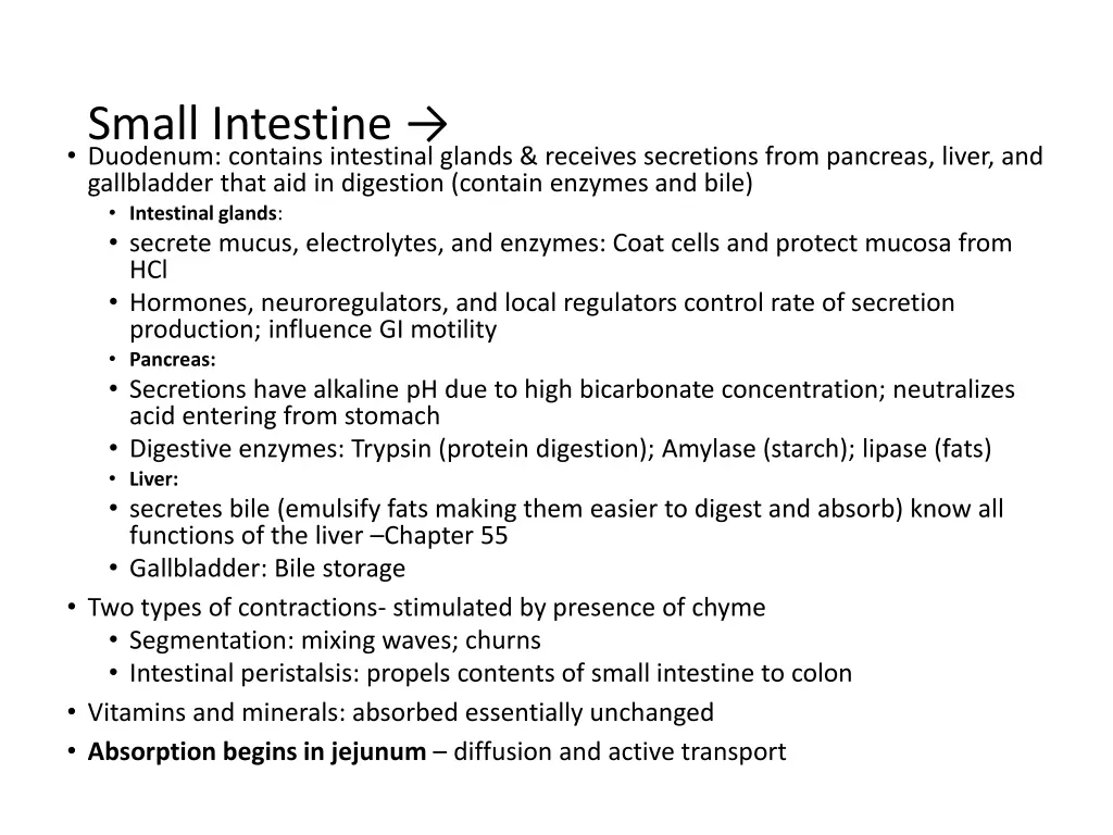 small intestine duodenum contains intestinal