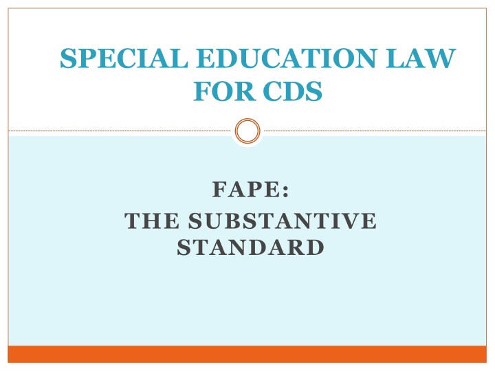 special education law for cds