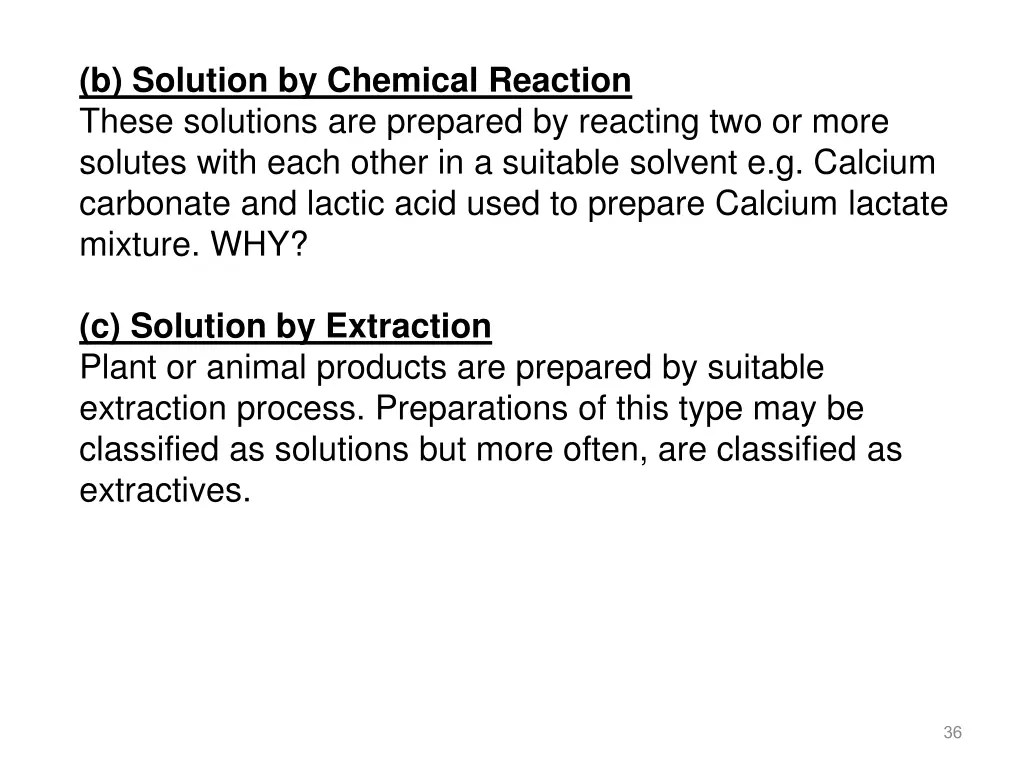 b solution by chemical reaction these solutions