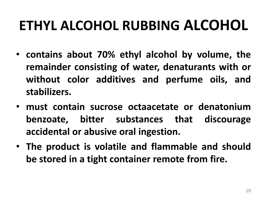 ethyl alcohol rubbing alcohol