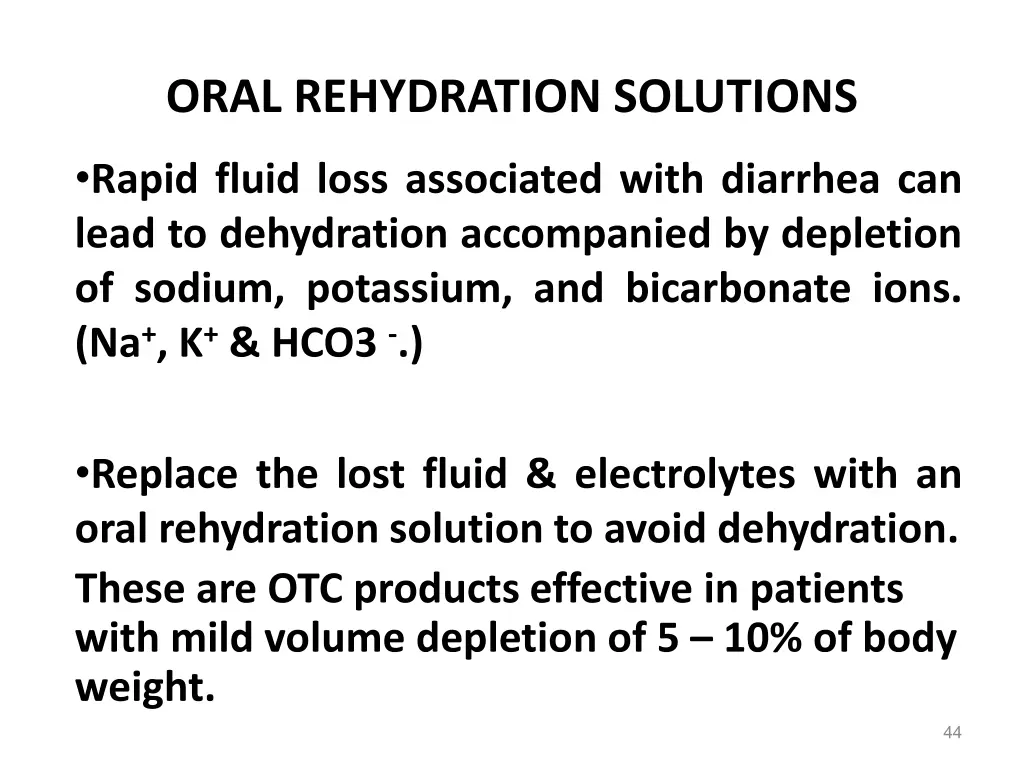 oral rehydration solutions