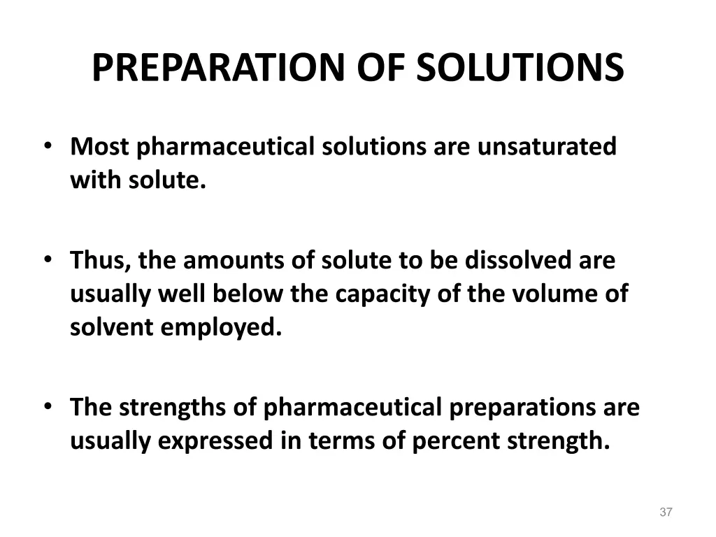 preparation of solutions 1