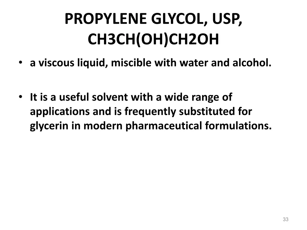 propylene glycol usp ch3ch oh ch2oh