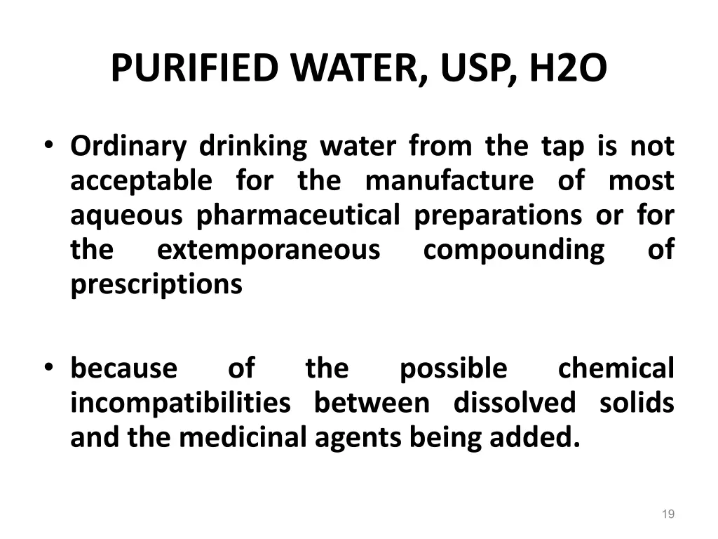 purified water usp h2o