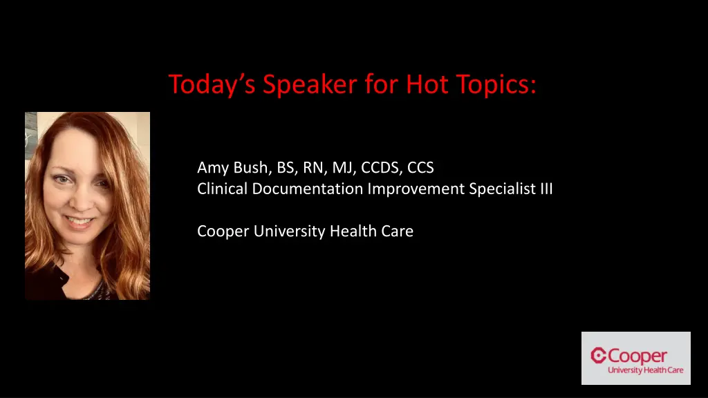 today s speaker for hot topics