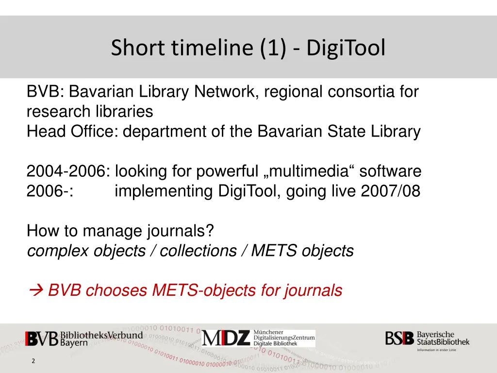 short timeline 1 digitool