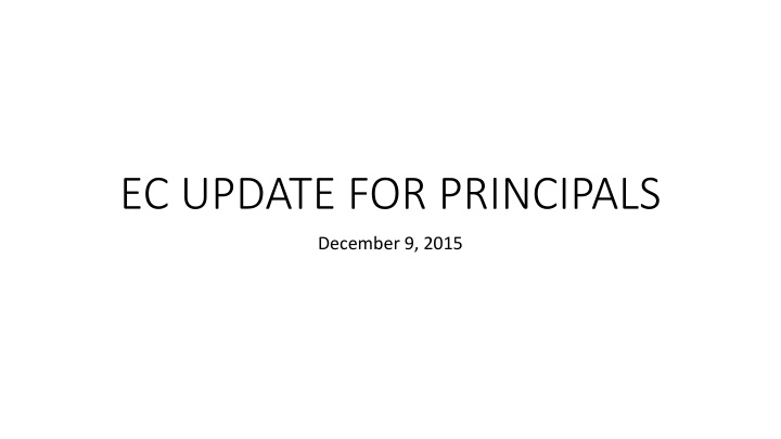 ec update for principals