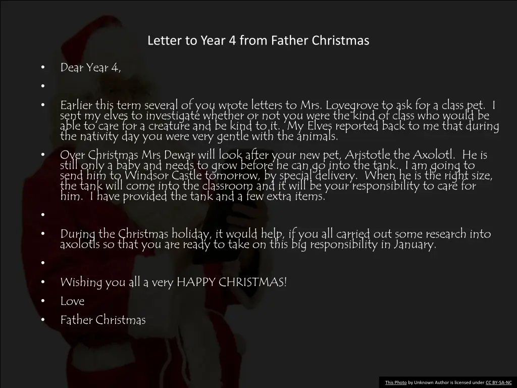 letter to year 4 from father christmas