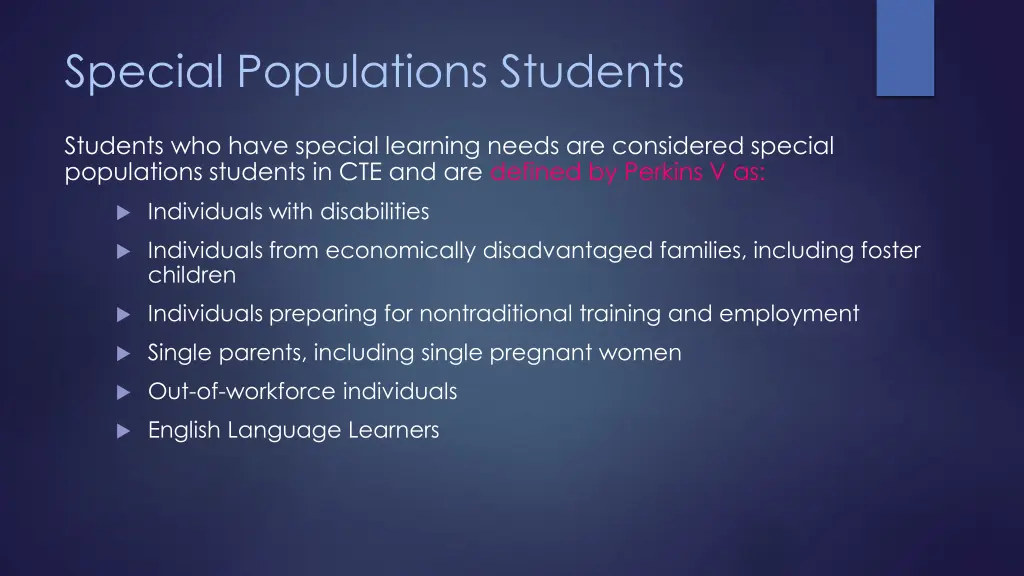 special populations students