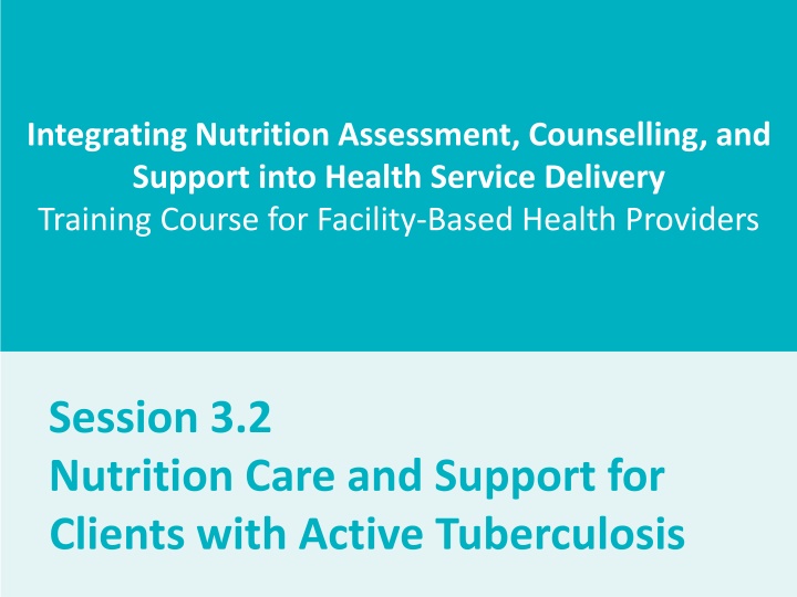 integrating nutrition assessment counselling