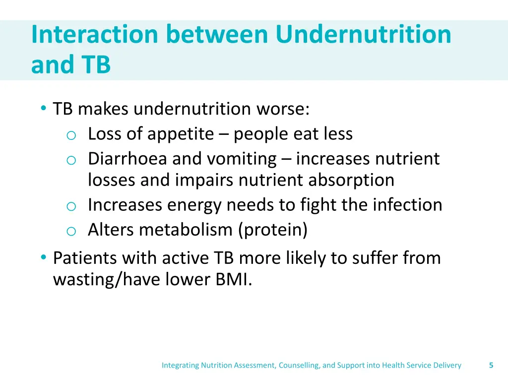 interaction between undernutrition and tb 1