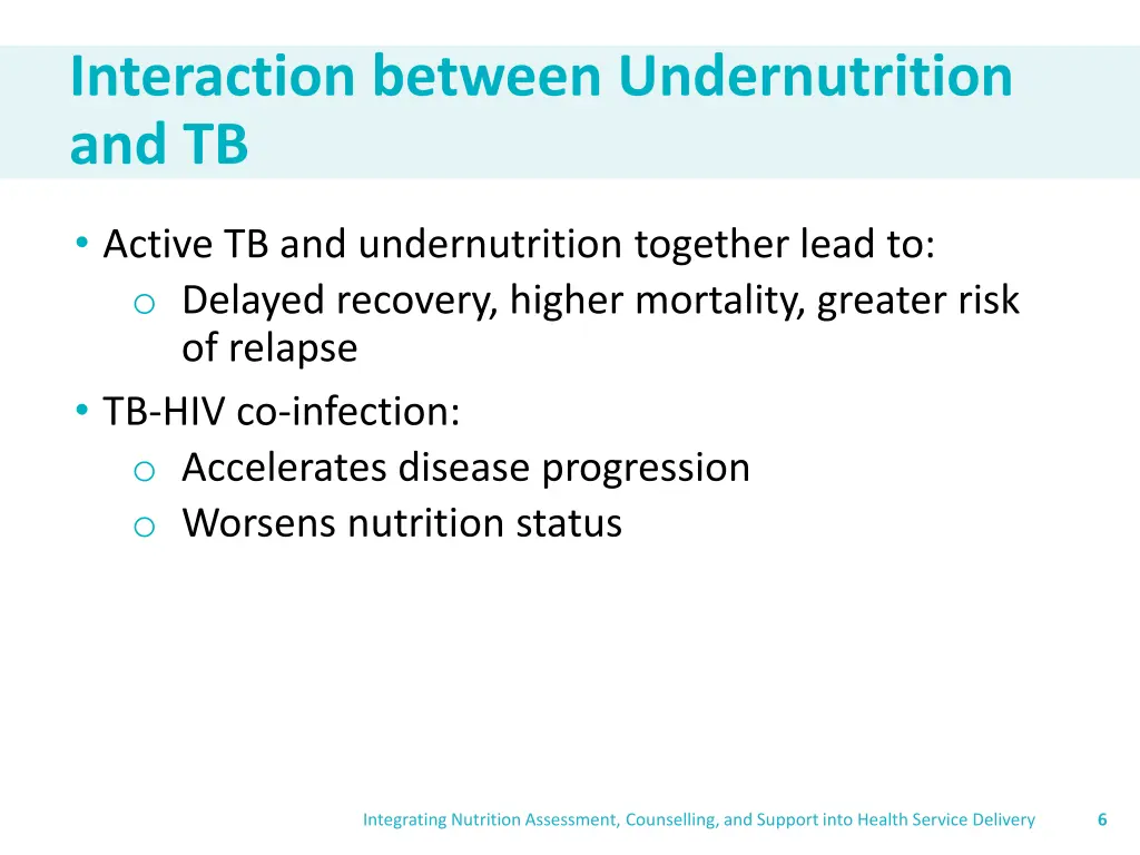 interaction between undernutrition and tb 2