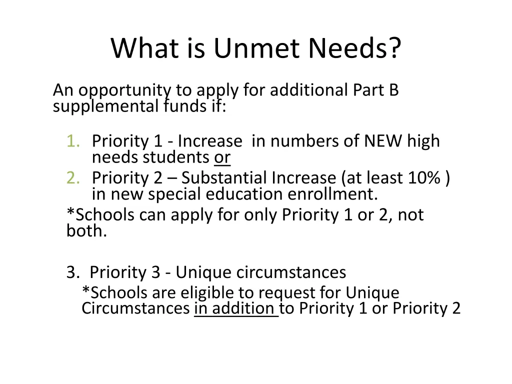 what is unmet needs