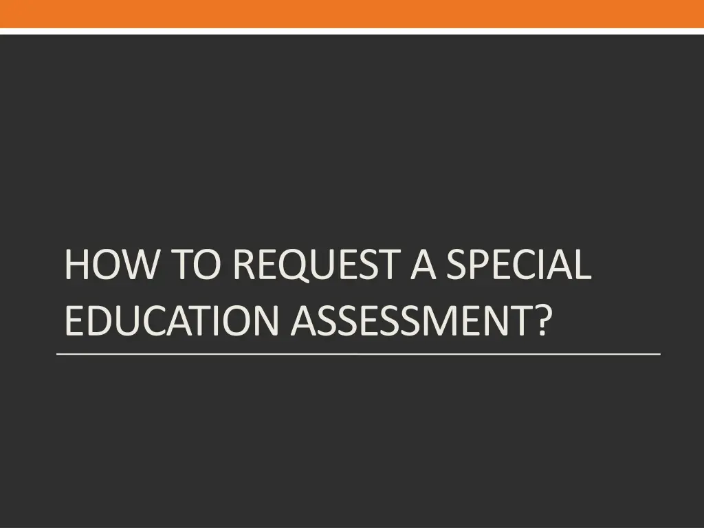 how to request a special education assessment