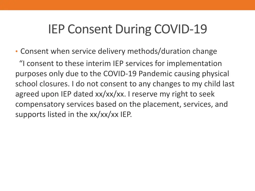 iep consent during covid 19