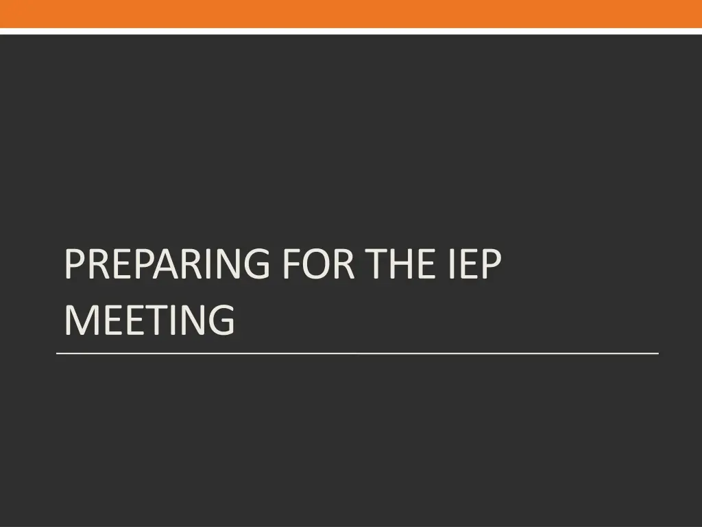 preparing for the iep meeting