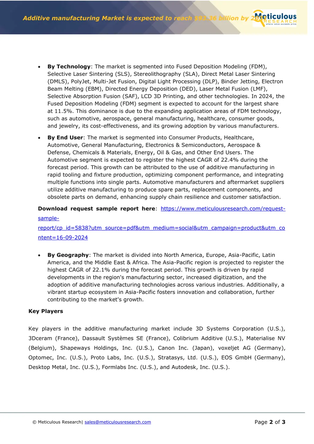 additive manufacturing market is expected 1