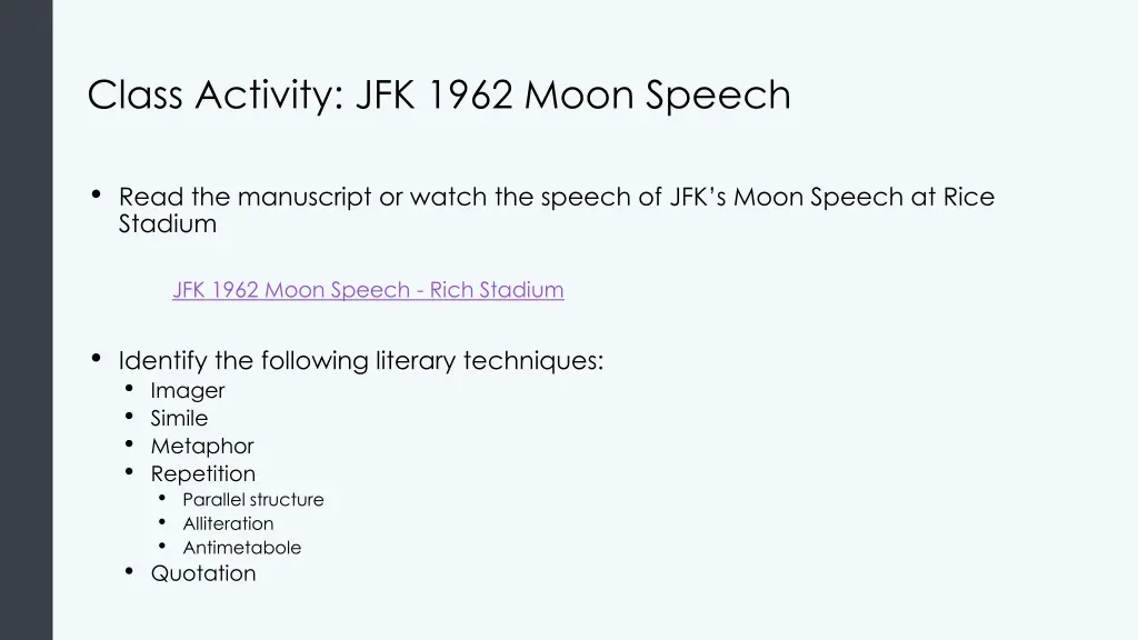 class activity jfk 1962 moon speech