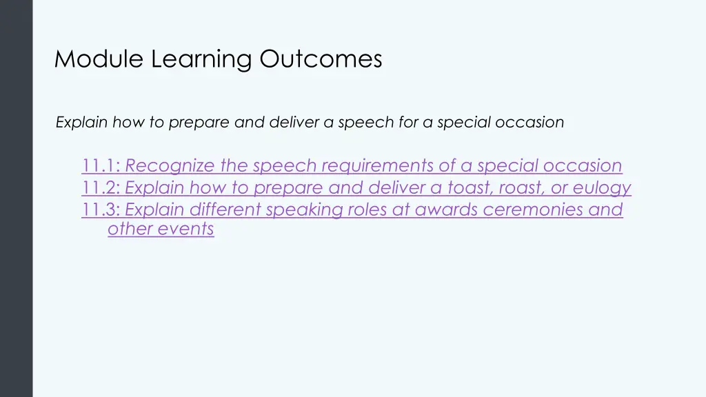 module learning outcomes