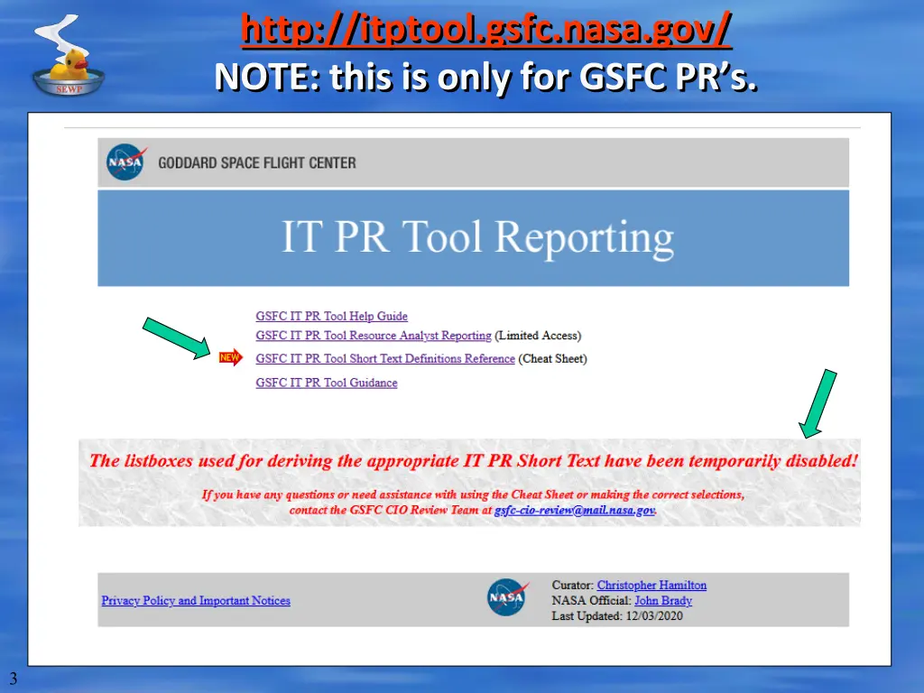 http itptool gsfc nasa gov note this is only