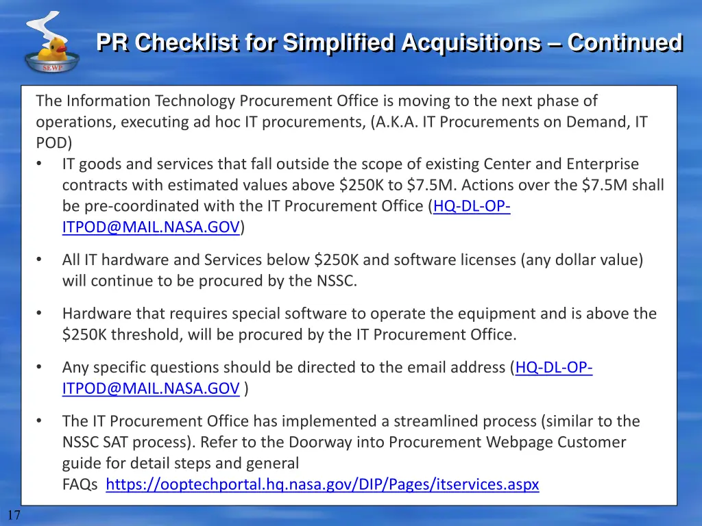 pr checklist for simplified acquisitions continued 1