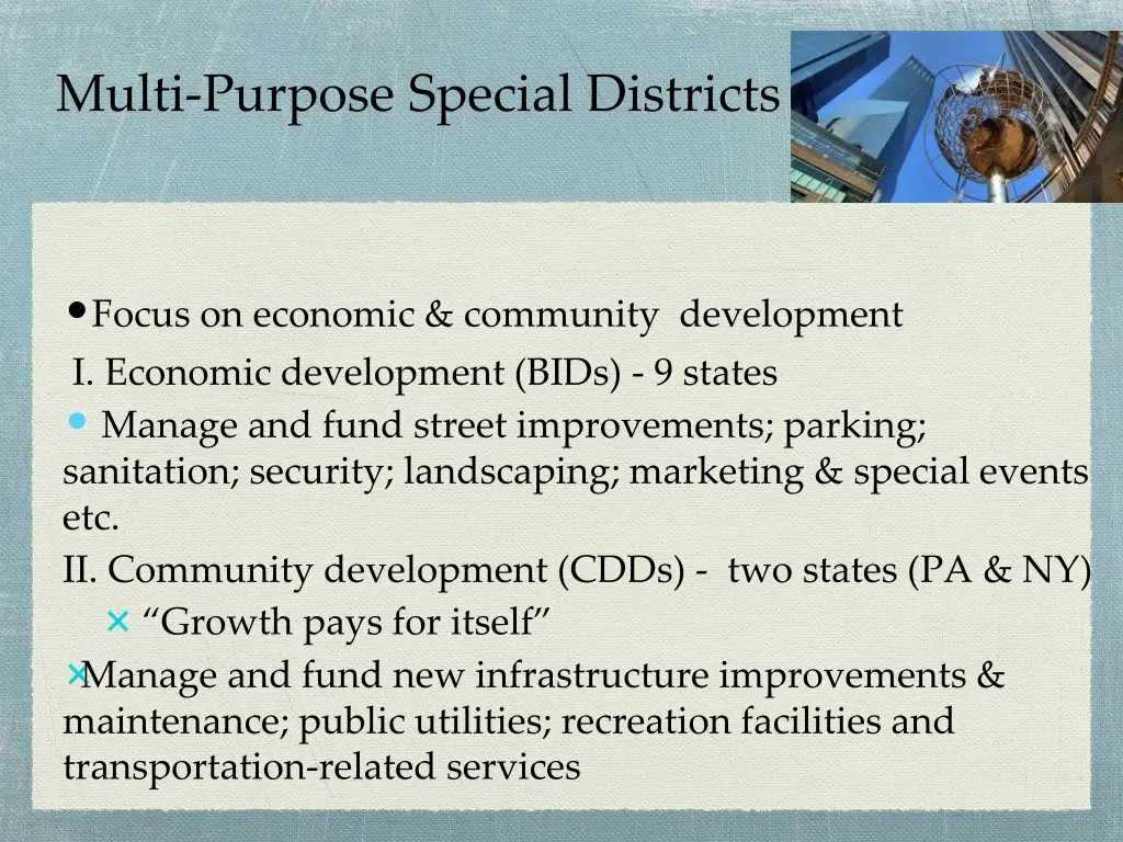 multi purpose special districts