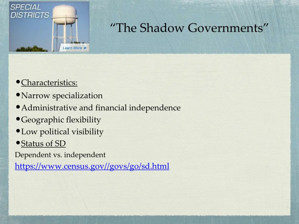 the shadow governments