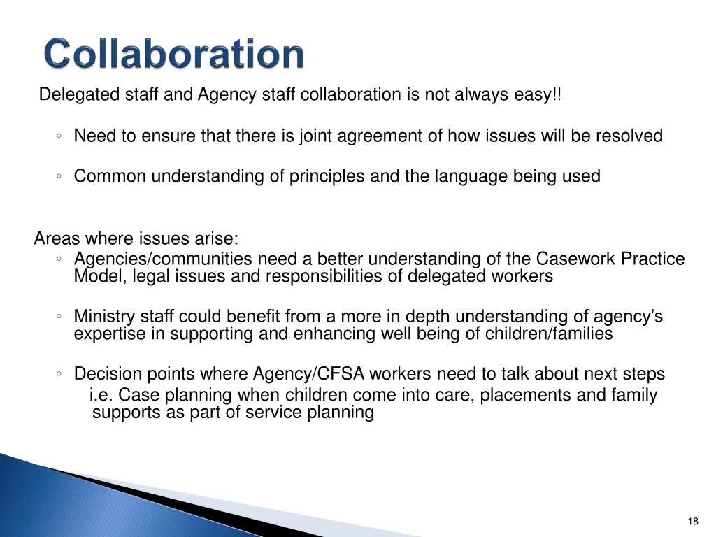 delegated staff and agency staff collaboration