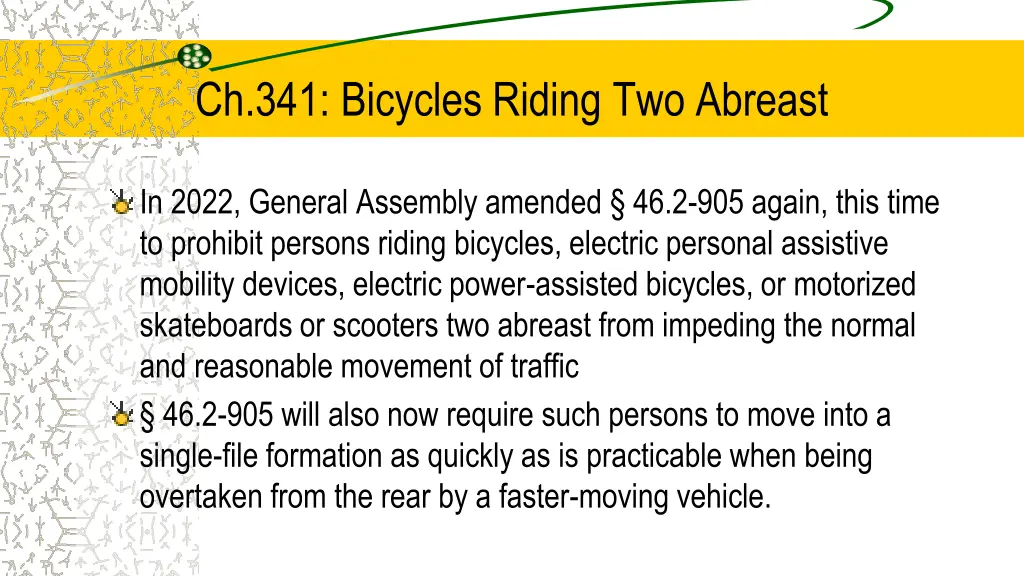 ch 341 bicycles riding two abreast