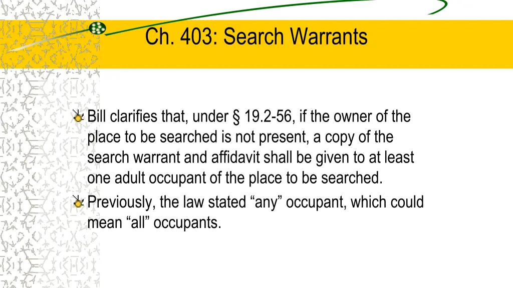 ch 403 search warrants