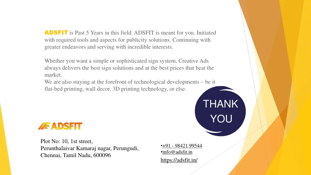 adsfit is past 5 years in this field adsfit