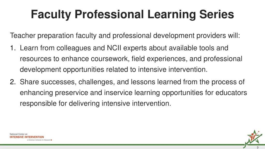 faculty professional learning series