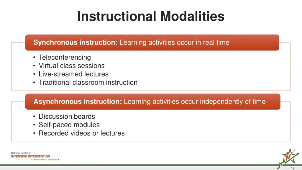 instructional modalities