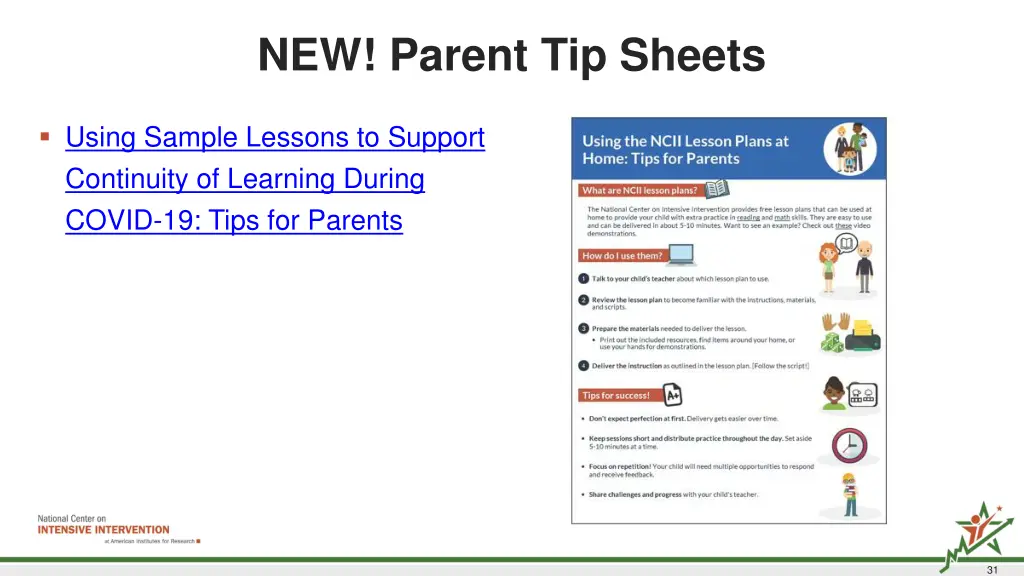 new parent tip sheets