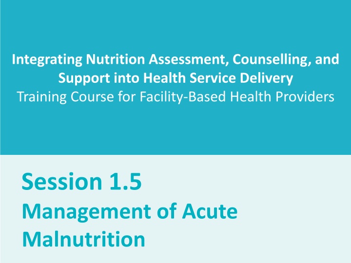 integrating nutrition assessment counselling