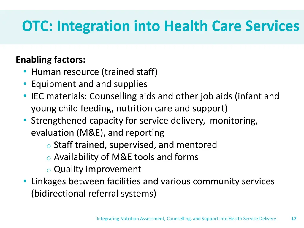 otc integration into health care services