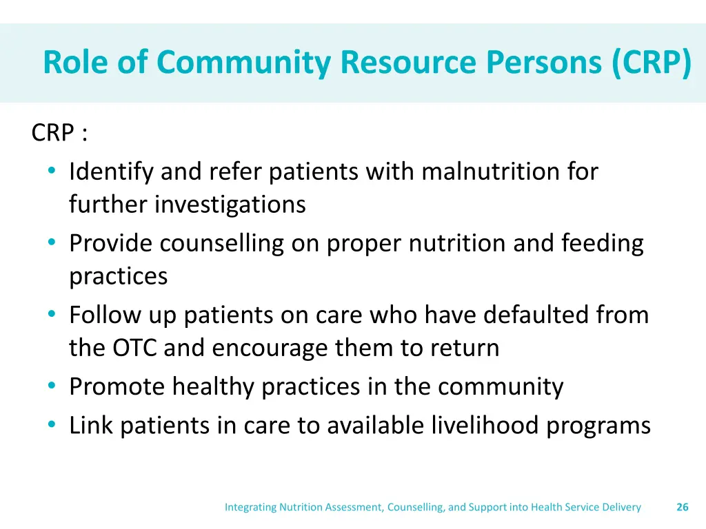 role of community resource persons crp