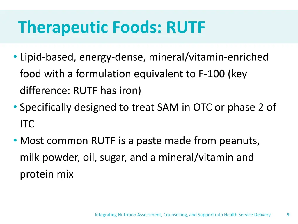 therapeutic foods rutf