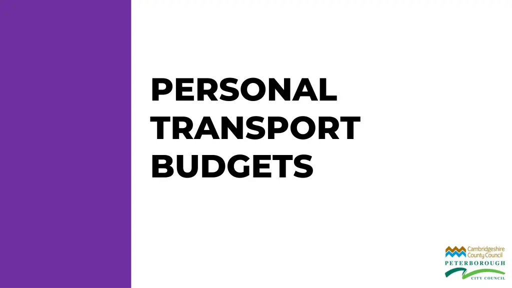 personal transport budgets