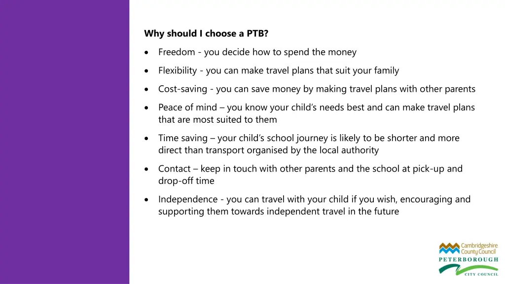 why should i choose a ptb