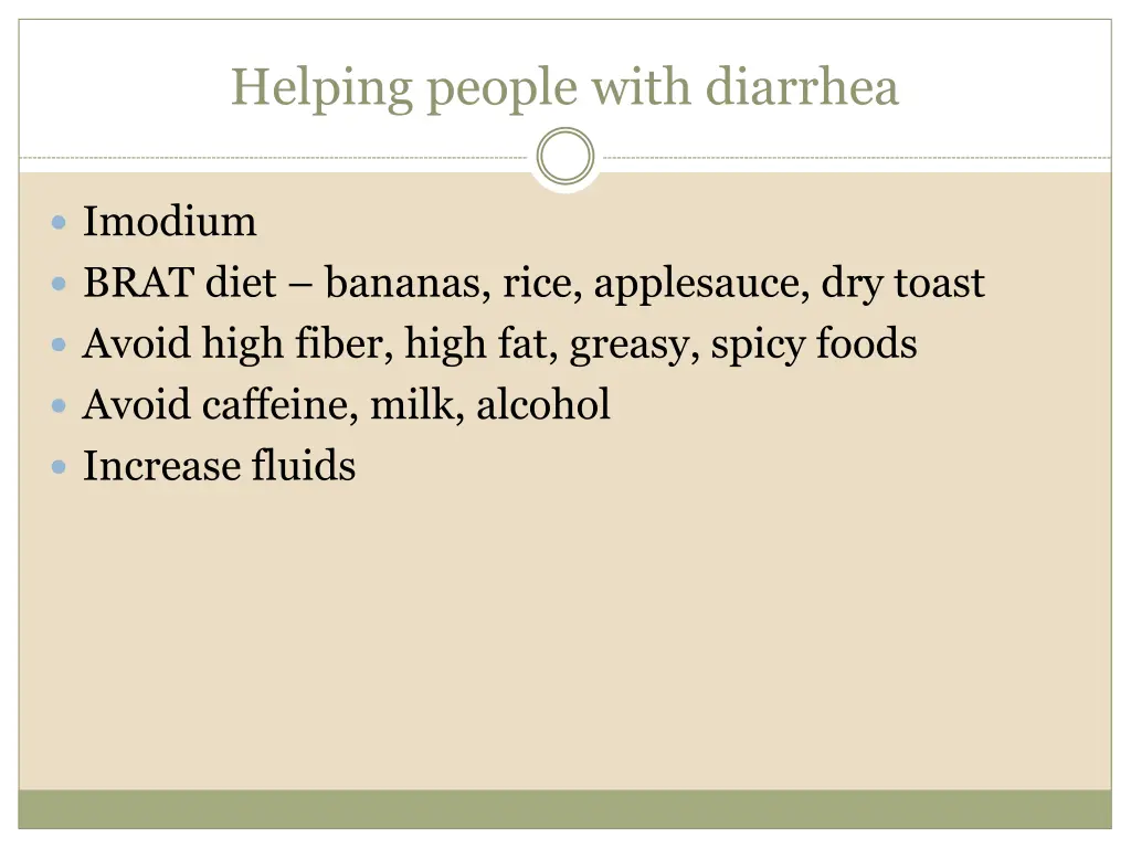 helping people with diarrhea