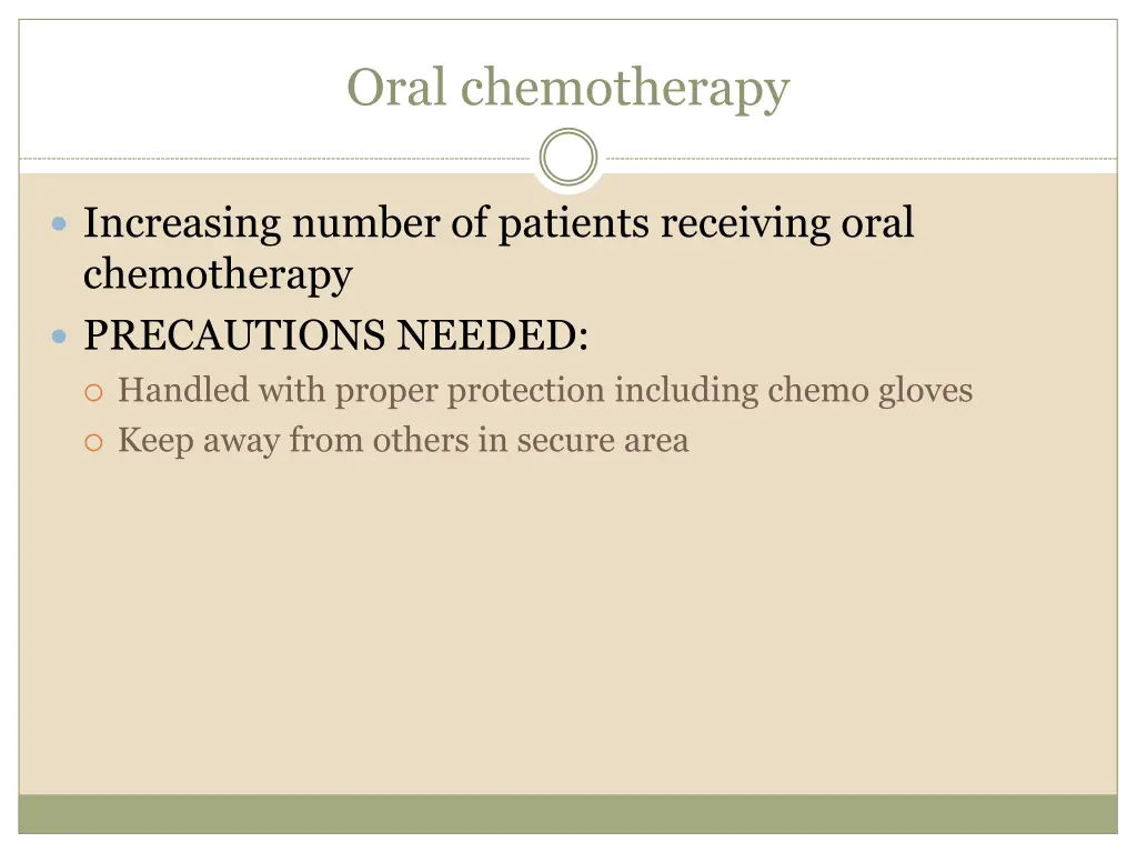 oral chemotherapy